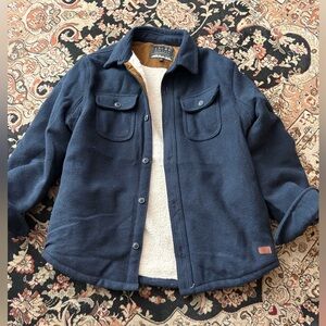 Jachs Navy Sherpa-Lined Pea Coat for Men